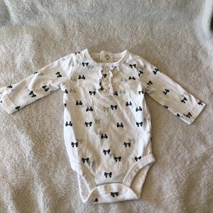 Carter’s Newborn Onesie with Black & Silver Bows